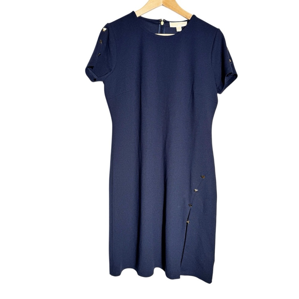 NWT MICHAEL Michael Kors Women's Pyramid-Button Slit Dress Size L - Picture 3 of 7